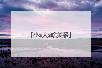 小s大s啥关系