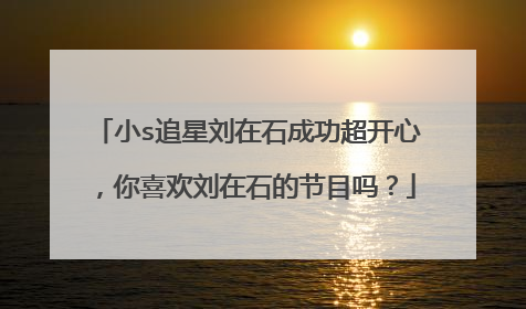 小s追星刘在石成功超开心,你喜欢刘在石的节目吗?