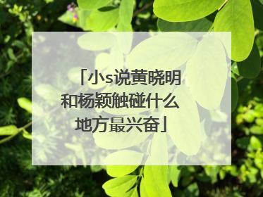 小s说黄晓明和杨颖触碰什么地方最兴奋