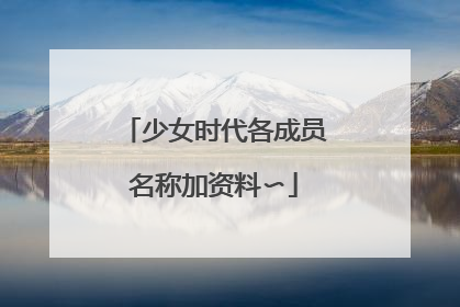 少女时代各成员名称加资料〜