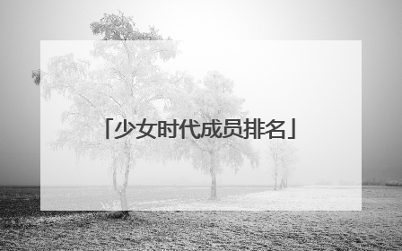 少女时代成员排名