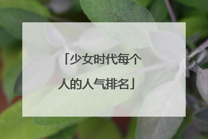 少女时代每个人的人气排名