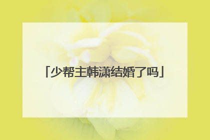 少帮主韩潇结婚了吗