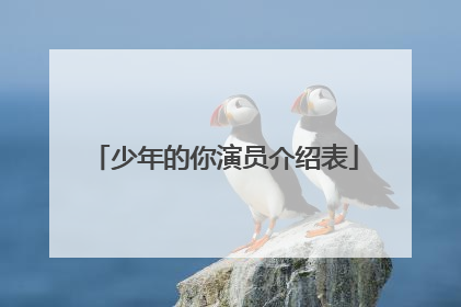 少年的你演员介绍表