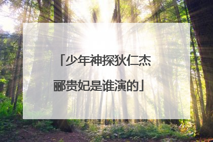 少年神探狄仁杰郦贵妃是谁演的