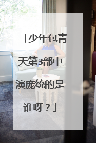 少年包青天第3部中演庞统的是谁呀?