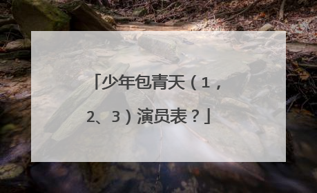 少年包青天(1,2、3)演员表?