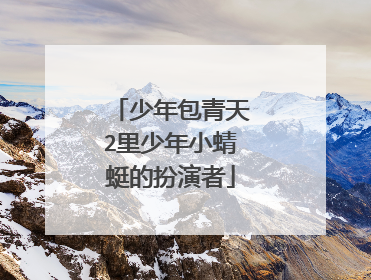 少年包青天2里少年小蜻蜓的扮演者