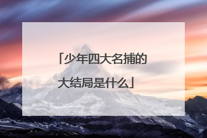 少年四大名捕的大结局是什么