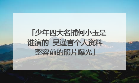 少年四大名捕何小玉是谁演的 吴谨言个人资料整容前的照片曝光