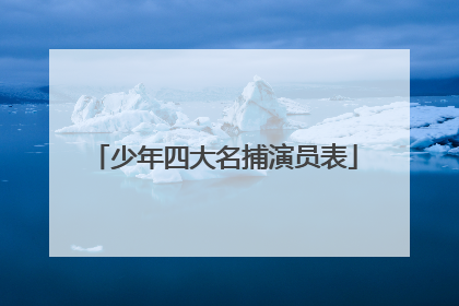 少年四大名捕演员表