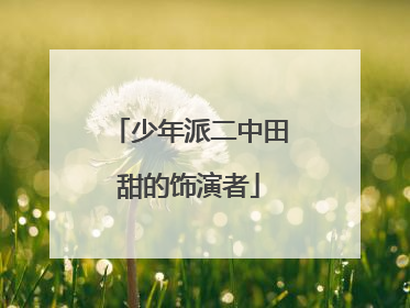 少年派二中田甜的饰演者
