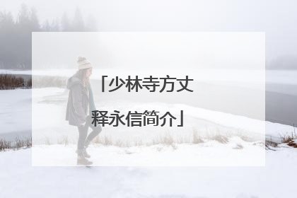 少林寺方丈释永信简介