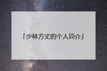 少林方丈的个人简介