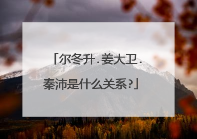 尔冬升.姜大卫.秦沛是什么关系?