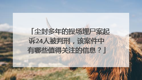 尘封多年的操场埋尸案起诉24人被判刑，该案件中有哪些值得关注的信息？