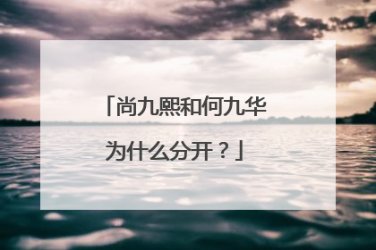 尚九熙和何九华为什么分开？