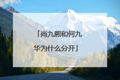 尚九熙和何九华为什么分开