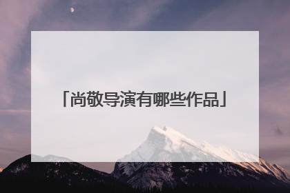 尚敬导演有哪些作品