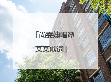 尚雯婕唱谭某某歌词