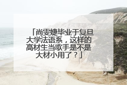 尚雯婕毕业于复旦大学法语系,这样的高材生当歌手是不是大材小用了?