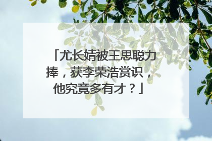 尤长婧被王思聪力捧，获李荣浩赏识，他究竟多有才？