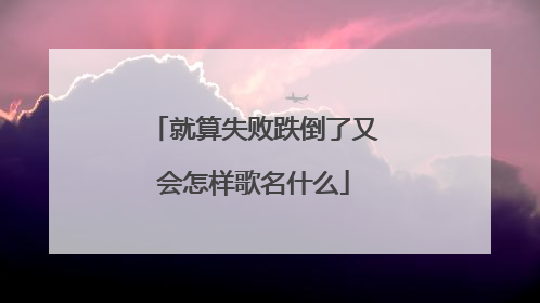 就算失败跌倒了又会怎样歌名什么