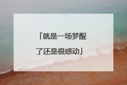 就是一场梦醒了还是很感动