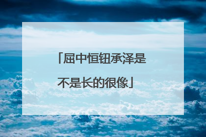 屈中恒钮承泽是不是长的很像