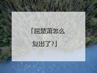 屈楚萧怎么复出了?