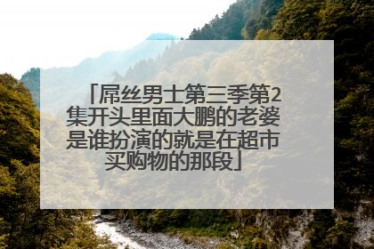 屌丝男士第三季第2集开头里面大鹏的老婆是谁扮演的就是在超市买购物的那段