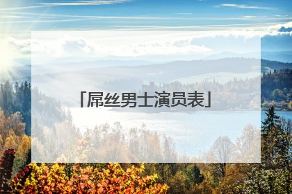 屌丝男士演员表