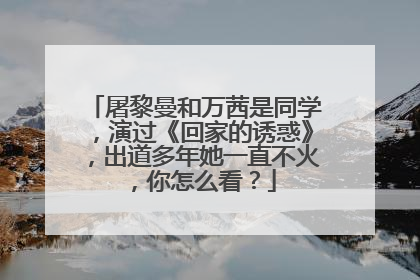 屠黎曼和万茜是同学，演过《回家的诱惑》，出道多年她一直不火，你怎么看？
