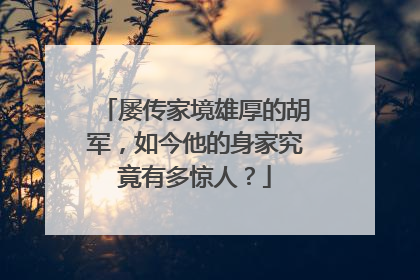 屡传家境雄厚的胡军，如今他的身家究竟有多惊人？