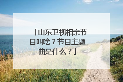 山东卫视相亲节目叫啥？节目主题曲是什么？