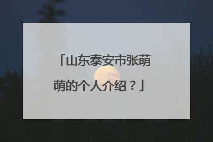 山东泰安市张萌萌的个人介绍?