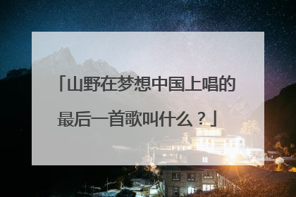 山野在梦想中国上唱的最后一首歌叫什么？