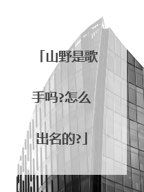 山野是歌手吗?怎么出名的?