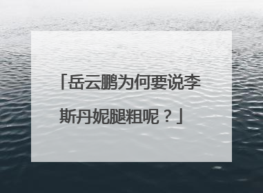 岳云鹏为何要说李斯丹妮腿粗呢？