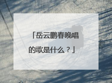 岳云鹏春晚唱的歌是什么?
