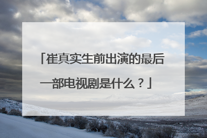 崔真实生前出演的最后一部电视剧是什么?