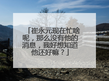 崔永元现在忙啥呢，那么没有他的消息，我好想知道他还好嘛？