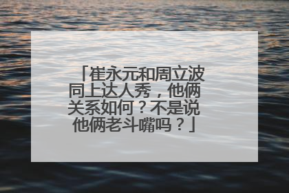 崔永元和周立波同上达人秀，他俩关系如何？不是说他俩老斗嘴吗？