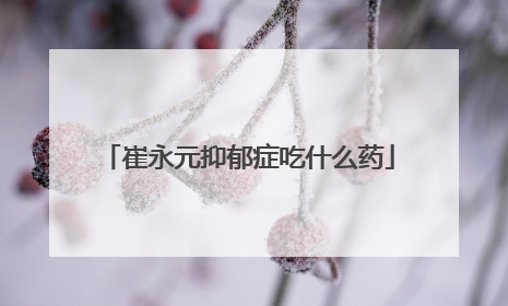 崔永元抑郁症吃什么药