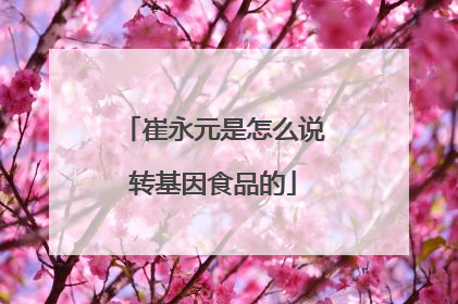 崔永元是怎么说转基因食品的