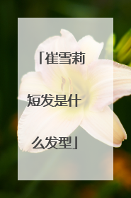 崔雪莉短发是什么发型