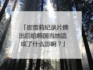 崔雪莉纪录片播出后给韩国当地造成了什么影响？