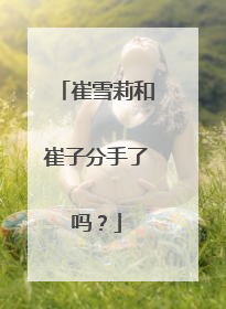 崔雪莉和崔子分手了吗？
