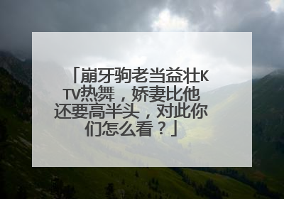 崩牙驹老当益壮KTV热舞，娇妻比他还要高半头，对此你们怎么看？