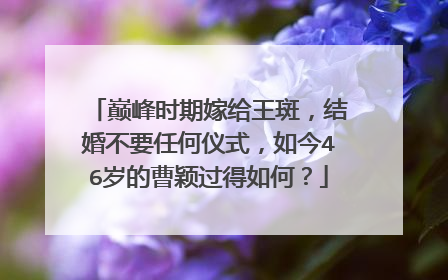 巅峰时期嫁给王斑，结婚不要任何仪式，如今46岁的曹颖过得如何？